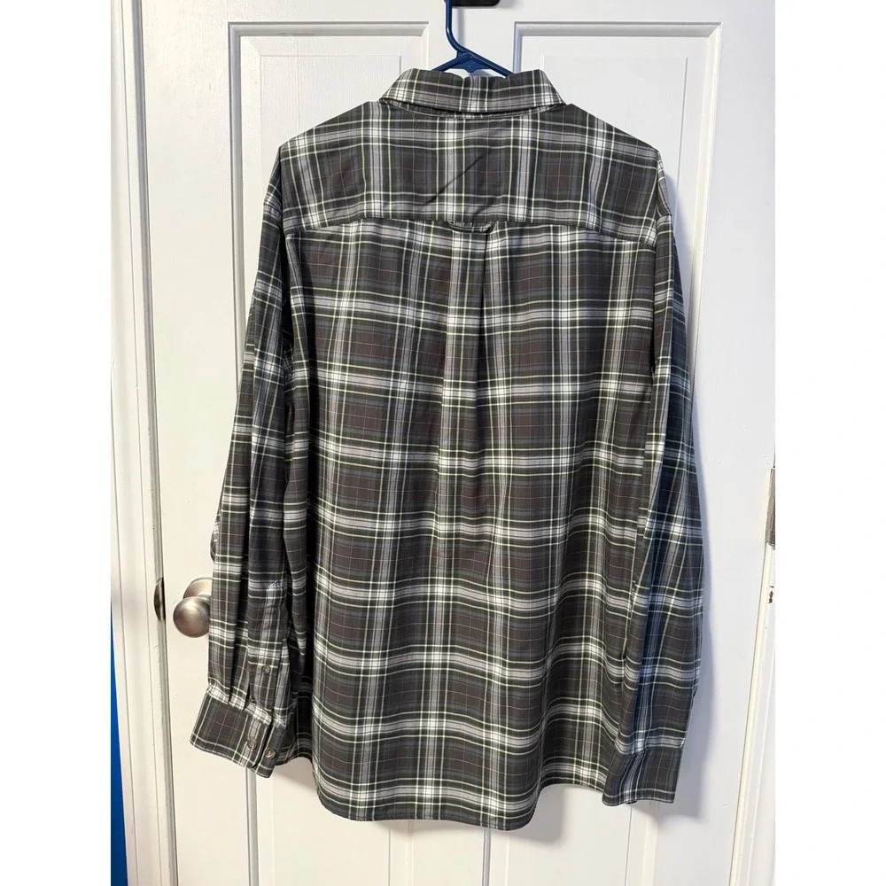 RedHead‎ Plaid Button Down Shirt Mens XL Green Blue LongSleeve